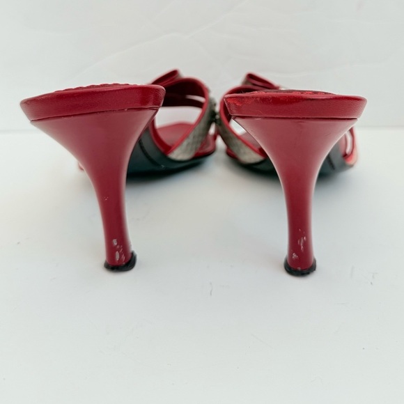 Louis Vuitton Vintage Red Pink Cherry blossom monogram Takashi Murukami mules 41 - Picture 4 of 11